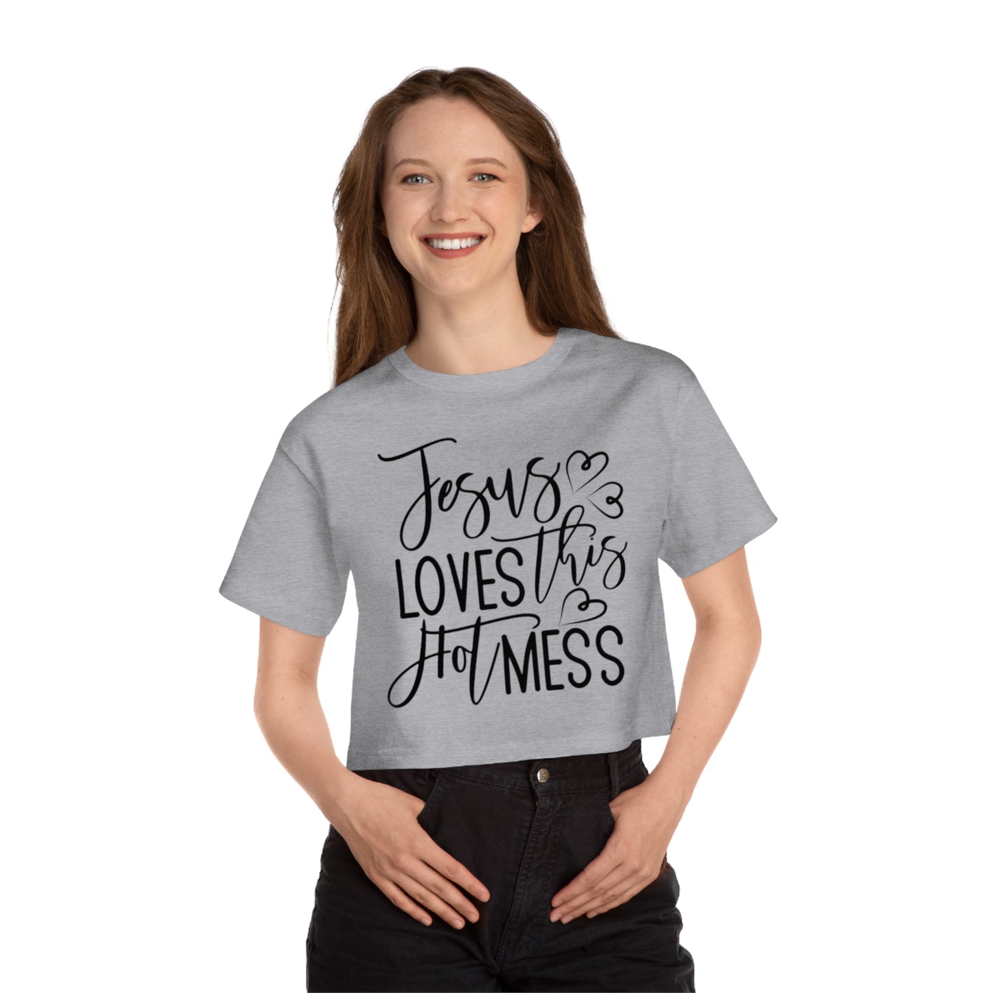JESUS LOVES THIS HOTMESS Champion