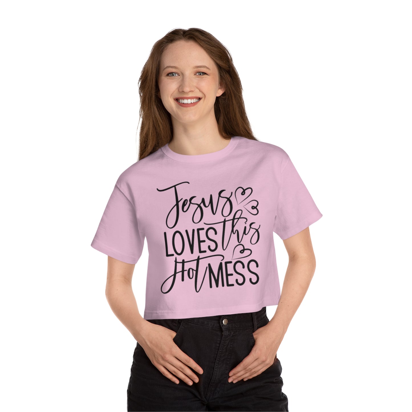 JESUS LOVES THIS HOTMESS Champion