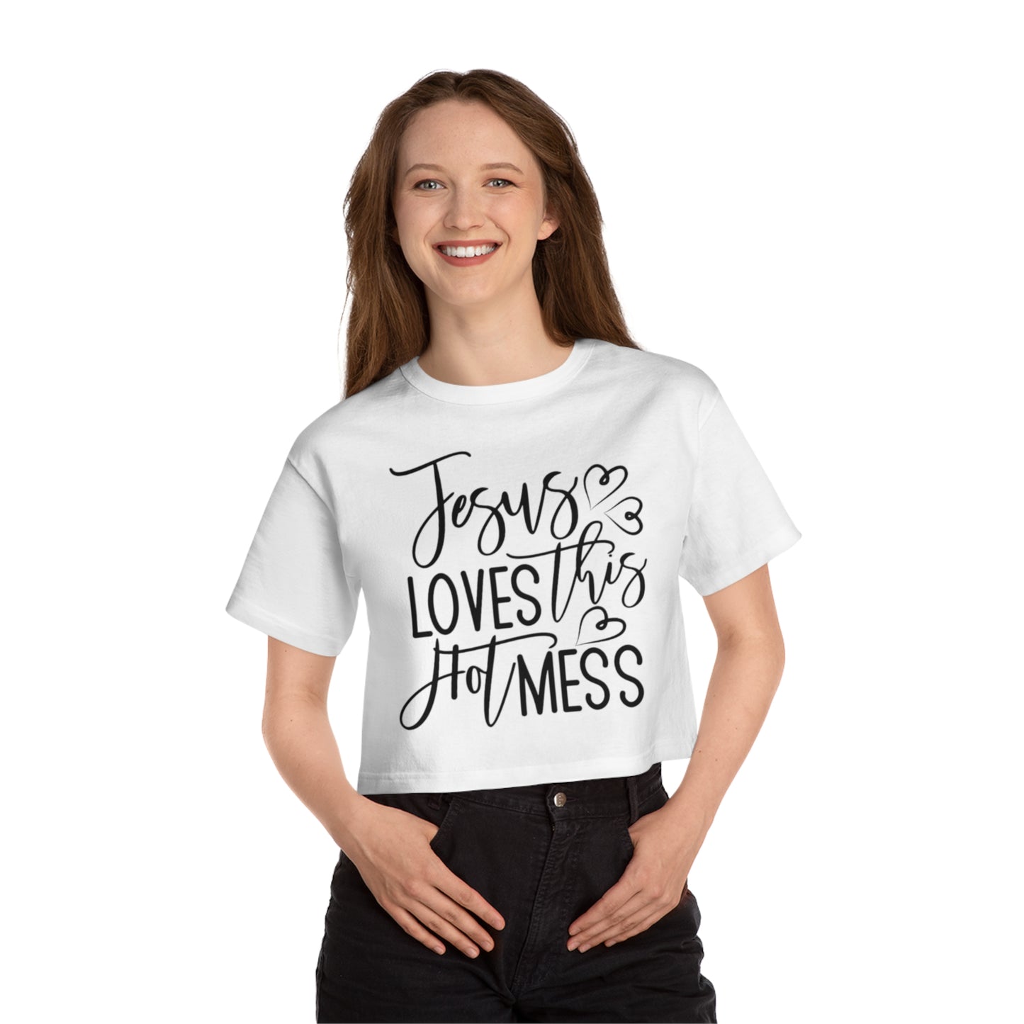 JESUS LOVES THIS HOTMESS Champion