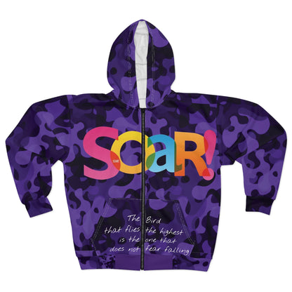 Purple Unisex Zip Hoodie