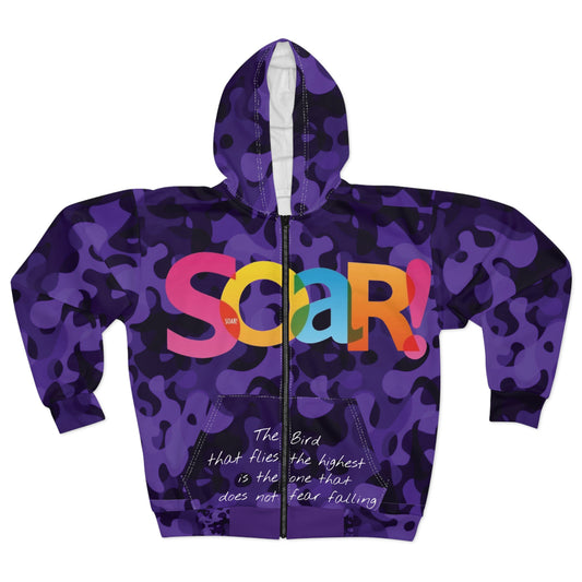 Purple Unisex Zip Hoodie