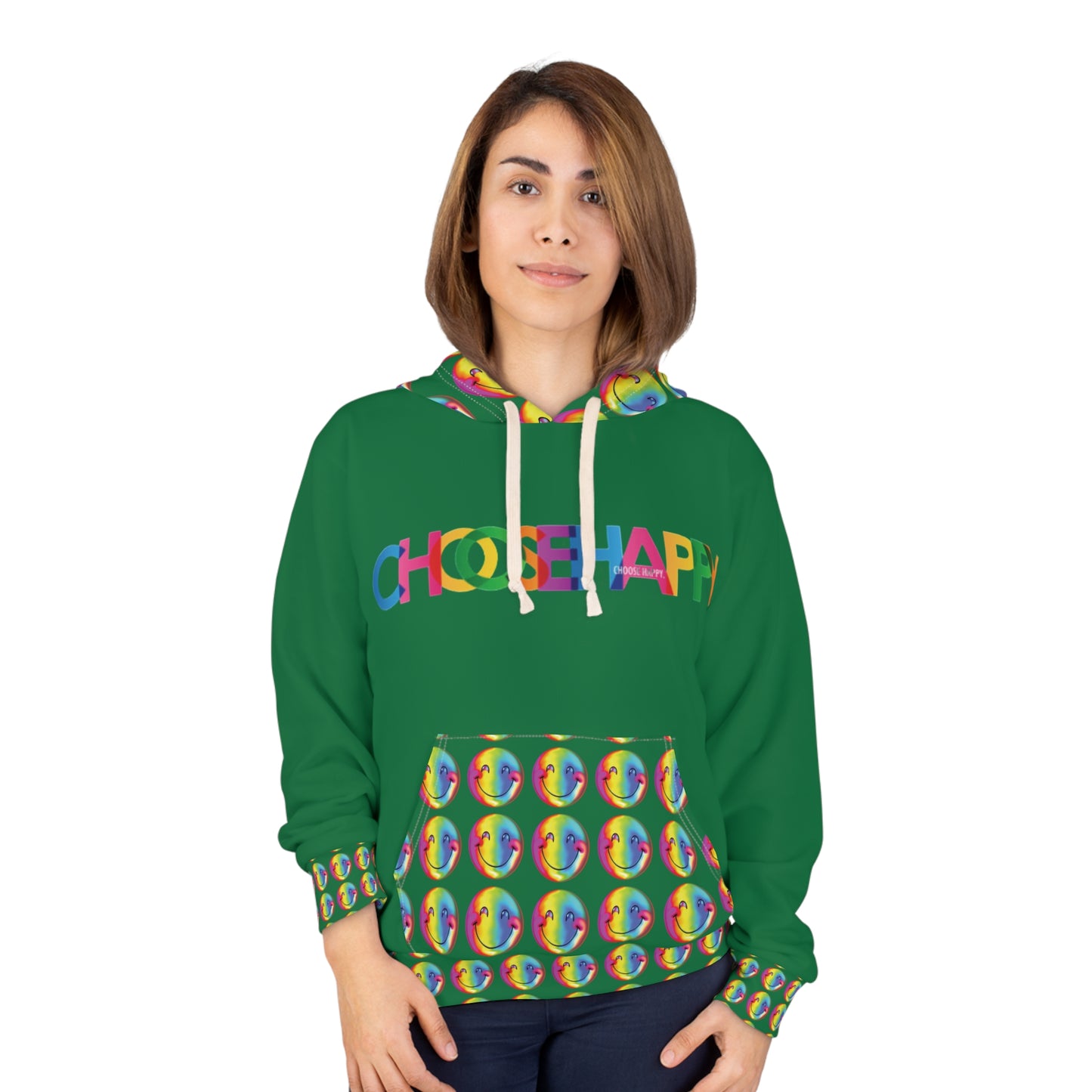 Choose Happy Hoodie Green