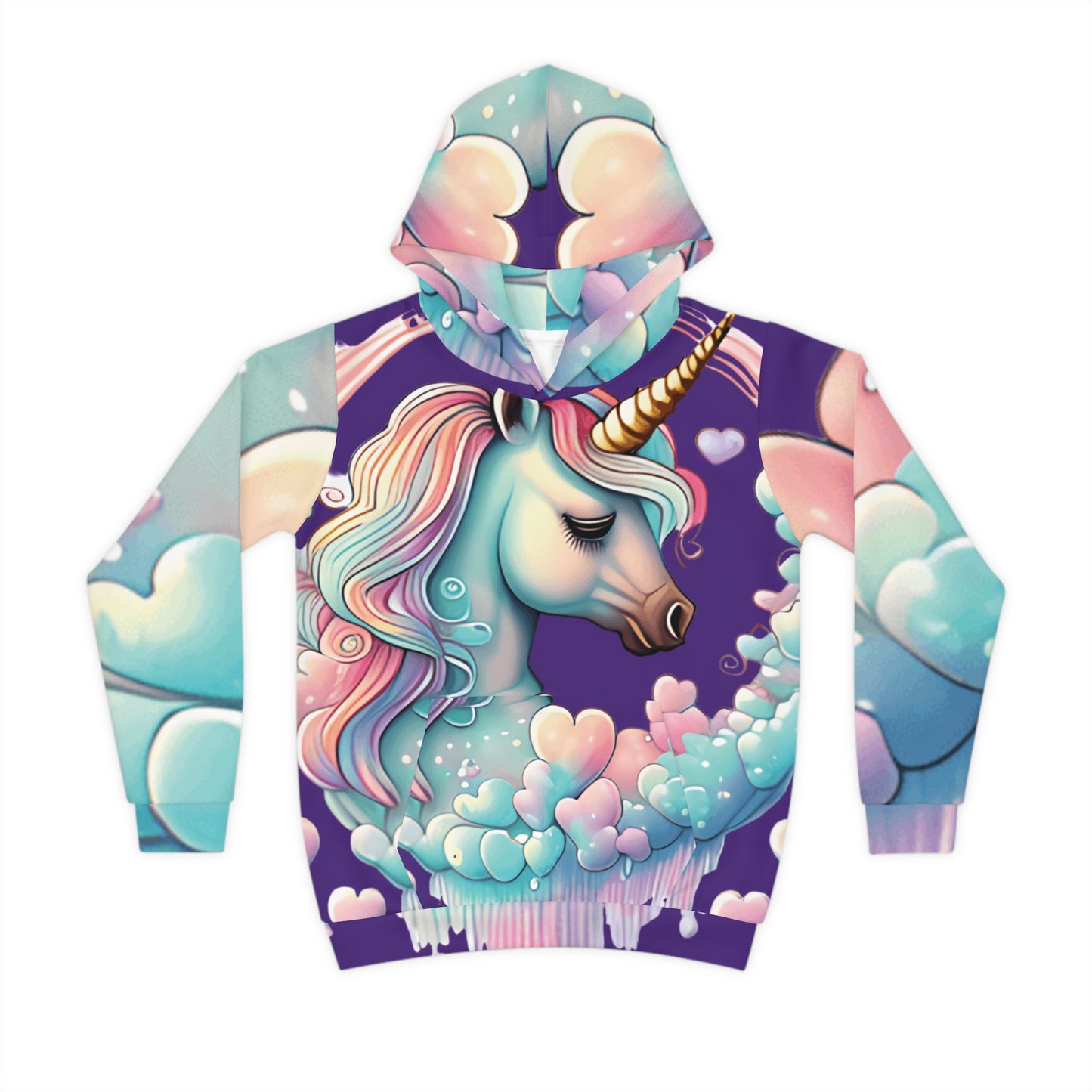 Children's Unicorn Hoodie Purple