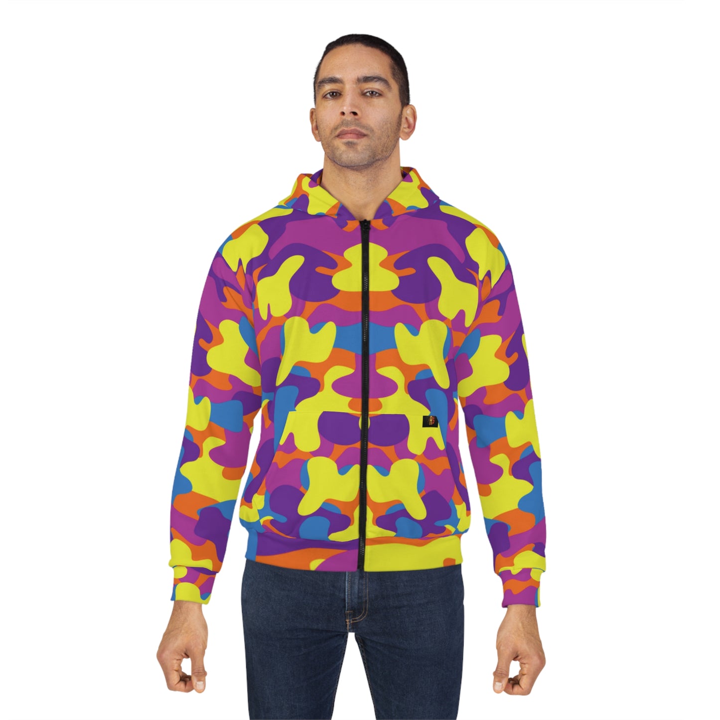 MULTICOLOR BIG CAMO ZIP HOODIE