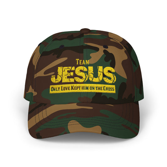 Camo hat Jesus Yellow