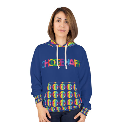 Choose Happy Hoodie Blue