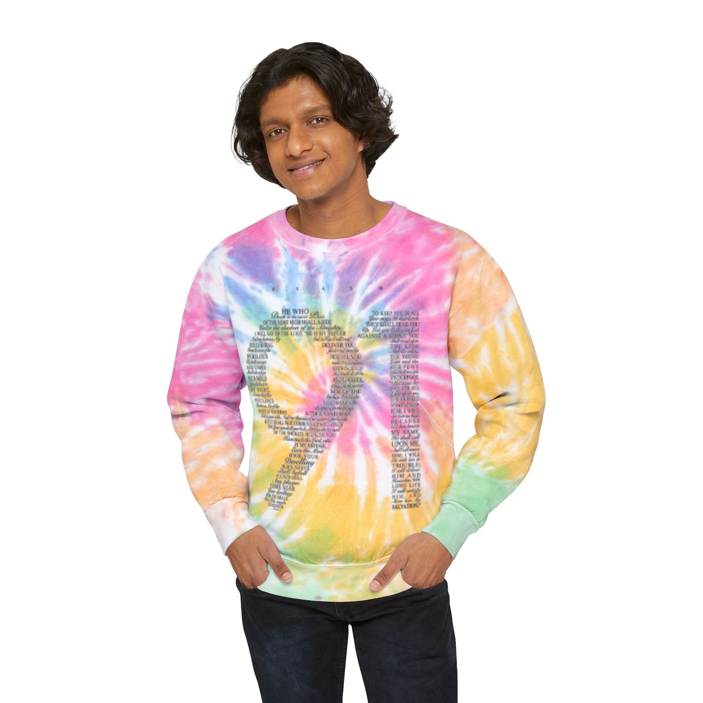 PSALM 91 Unisex Tie-Dye Sweatshirt