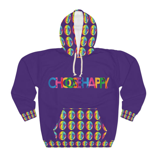 Choose Happy Hoodie Purple