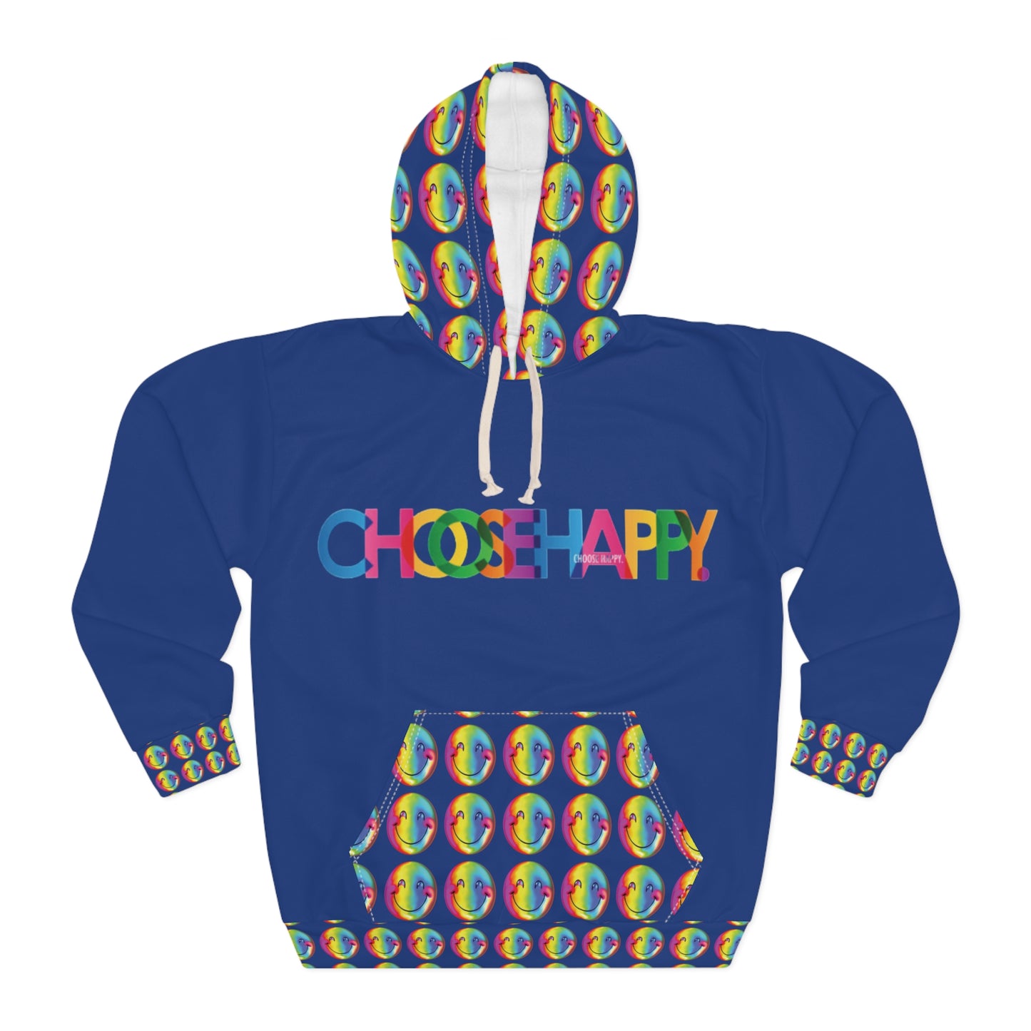 Choose Happy Hoodie Blue