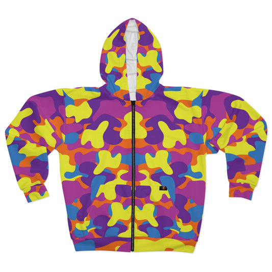 MULTICOLOR BIG CAMO ZIP HOODIE