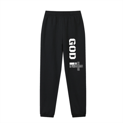 GOD iT Jogged Sweatpants White Print. You need to size up on this they run small.