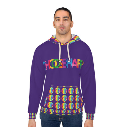 Choose Happy Hoodie Purple