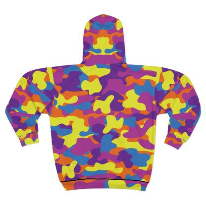 MULTICOLOR BIG CAMO ZIP HOODIE