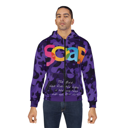 Purple Unisex Zip Hoodie